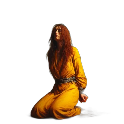 hair, dress, concept art, photorealistic, fantasy art, oil painting, golden, ancient transparent PNG cut-out