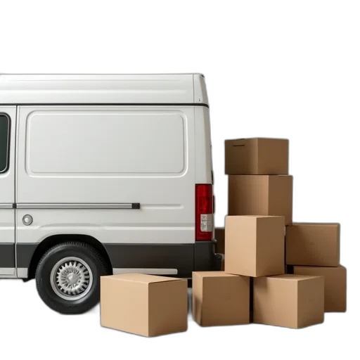 furniture, white, van, cardboard transparent PNG cut-out