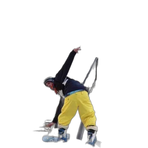 staff, robot, photorealistic, 3d render, concept art, snowboarder, performs, trick transparent PNG cut-out