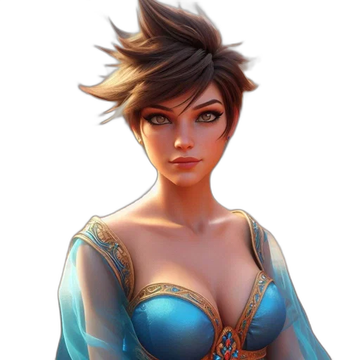 dress, face, crown, staff, fantasy art, concept art, 3d render, pixel art transparent PNG cut-out