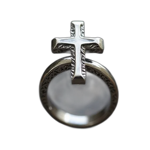 jewelry, crown, sword, silver, cross, ring, curved, band transparent PNG cut-out