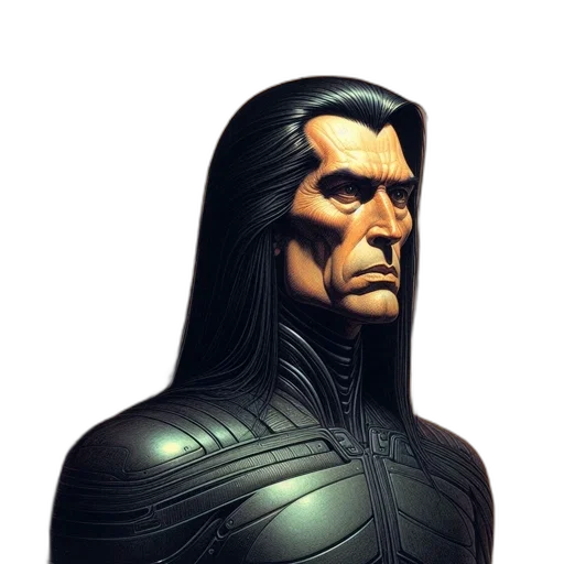 face, mask, comic book art, concept art, fantasy art, 3d render, armored, man transparent PNG cut-out