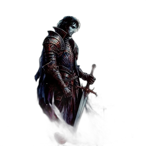 sword, staff, weapon, fantasy art, concept art, comic book art, photorealistic, fog transparent PNG cut-out