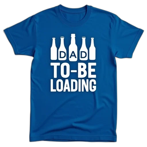 blue, t-shirt, graphic, design, reads, dad-to-be, loading, series transparent PNG cut-out