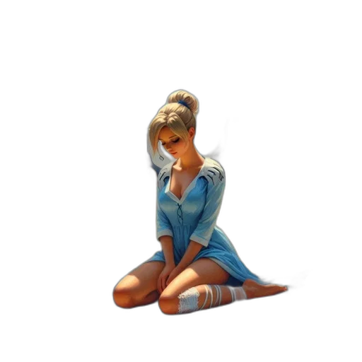dress, staff, jewelry, face, pixel art, 3d render, concept art, photorealistic transparent PNG cut-out