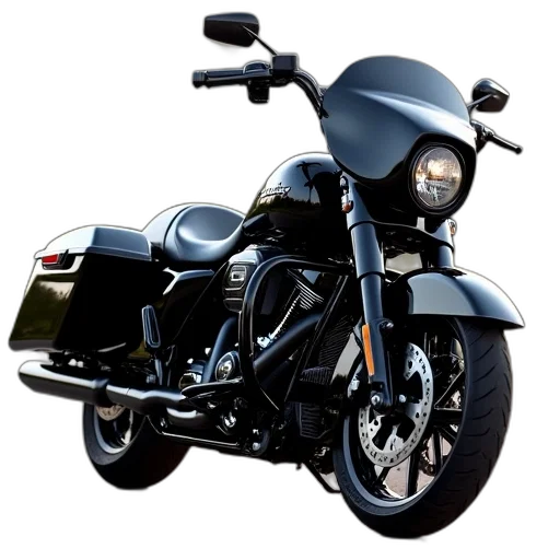 photorealistic, 3d render, black, harley transparent PNG cut-out