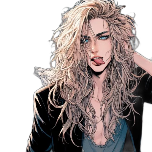 hair, comic book art, concept art, cartoon, fantasy art, animated, figure, blonde transparent PNG cut-out