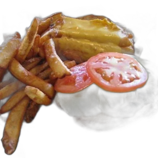 food, crown, jacket, creature, photorealistic, 3d render, plate, burger transparent PNG cut-out