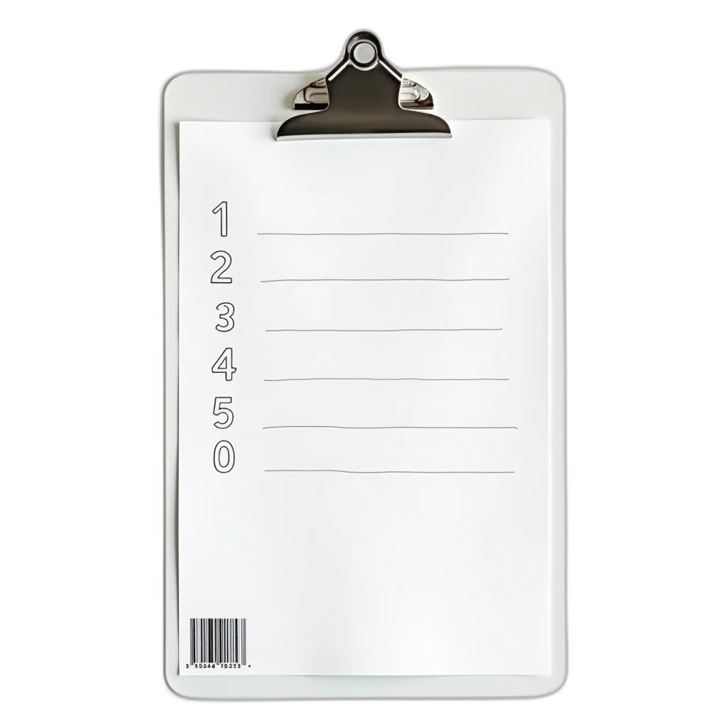 staff, jewelry, 3d render, white, clipboard, series, numbered, lines transparent PNG cut-out