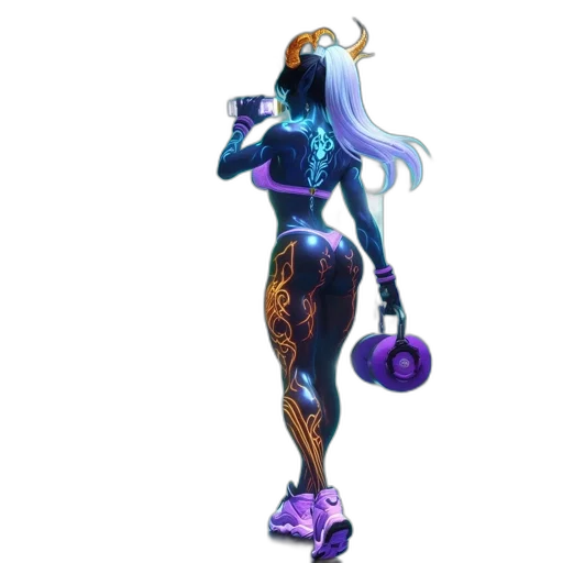 staff, weapon, concept art, 3d render, fantasy art, cyberpunk, neon, high-tech transparent PNG cut-out