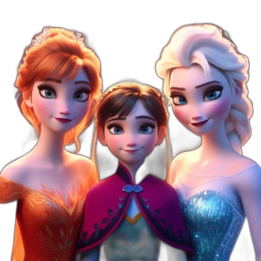 dress, crown, 3d render, concept art, cartoon, fantasy art, snow, three transparent PNG cut-out