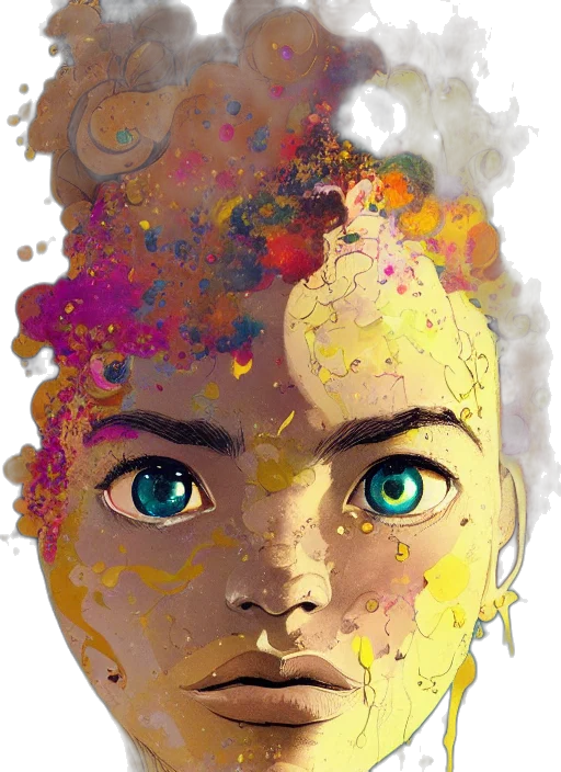 face, mask, crown, hair transparent PNG cut-out