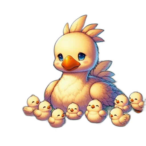 animal, pixel art, concept art, fantasy art, 3d render, pastel, fluffy, chicken transparent PNG cut-out