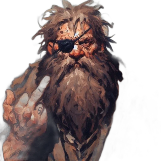face, concept art, fantasy art, comic book art, pixel art, elderly, man, eye transparent PNG cut-out