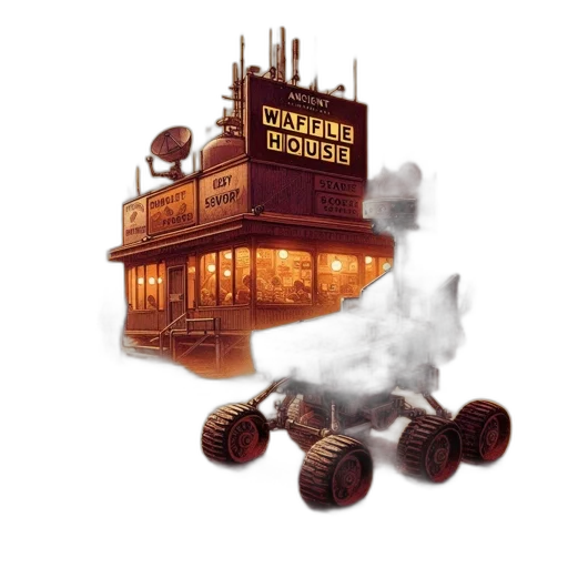 car, concept art, 3d render, pixel art, fantasy art, fog, scene, barren transparent PNG cut-out