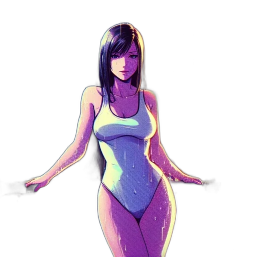 dress, robot, concept art, pixel art, 3d render, fantasy art, neon lights, blue transparent PNG cut-out