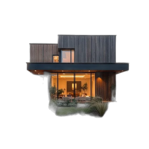 building, furniture, 3d render, photorealistic, concept art, fog, earth tones, dark transparent PNG cut-out