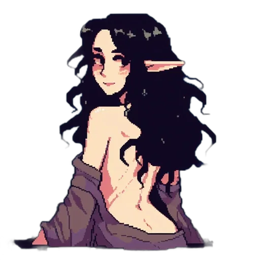 creature, dragon, dress, staff, pixel art, fantasy art, concept art, watercolor transparent PNG cut-out