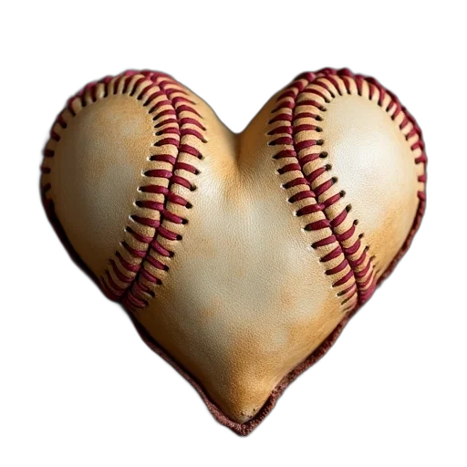 how, make, leather, heart, old, baseballs transparent PNG cut-out