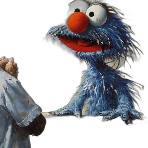 staff, dress, concept art, forest, snow, grover, puppet, character transparent PNG cut-out
