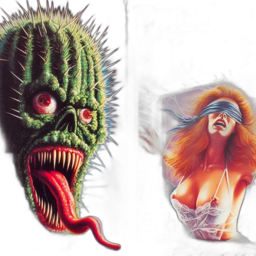 creature, mask, hair, concept art, photorealistic, fantasy art, comic book art, image transparent PNG cut-out