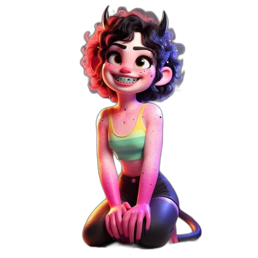 creature, dress, staff, crown, concept art, 3d render, pixel art, cartoon transparent PNG cut-out