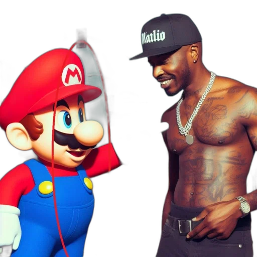 mario, nintendo, famous, plumber, stands, beside, similarly, attired transparent PNG cut-out
