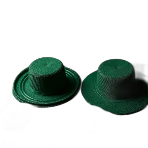 hat, jewelry, crown, shoes, 3d render, green, dark, circles transparent PNG cut-out