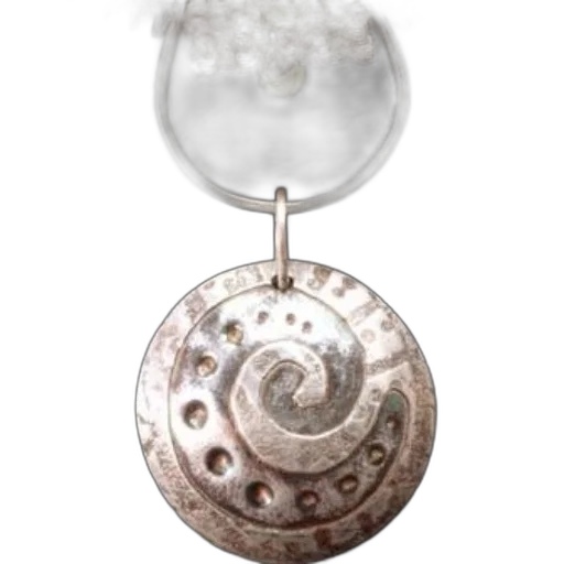 jewelry, staff, photorealistic, silver, necklace, spiral, pendant, colorful transparent PNG cut-out