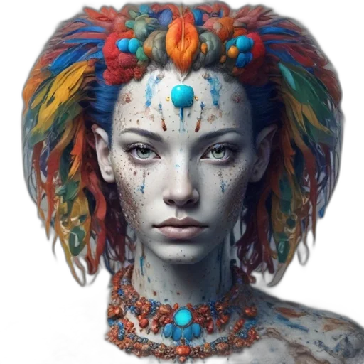 jewelry, face, crown, mask, fantasy art, concept art, photorealistic, cyberpunk transparent PNG cut-out