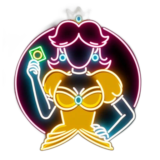 jewelry, staff, crown, weapon, vaporwave, pixel art, concept art, neon lights transparent PNG cut-out