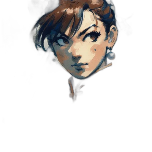 face, crown, mask, staff, watercolor, concept art, anime, oil painting transparent PNG cut-out