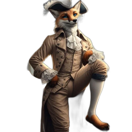 staff, animal, jacket, mask, concept art, 3d render, fantasy art, anthropomorphic transparent PNG cut-out