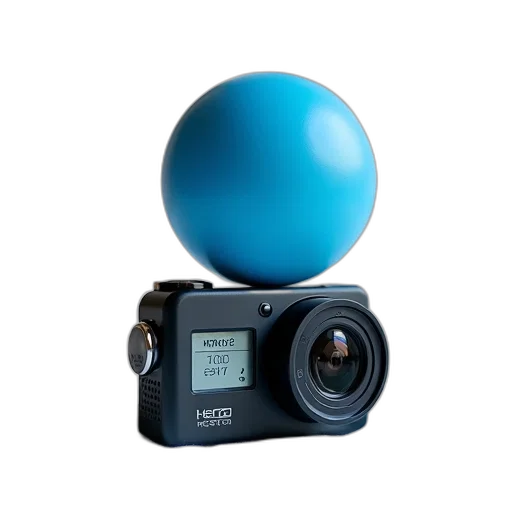 weapon, staff, 3d render, photorealistic, blue, rubber, ball, placed transparent PNG cut-out