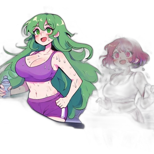 concept art, pixel art, anime, vaporwave, green, pastel, monochrome, colorful transparent PNG cut-out