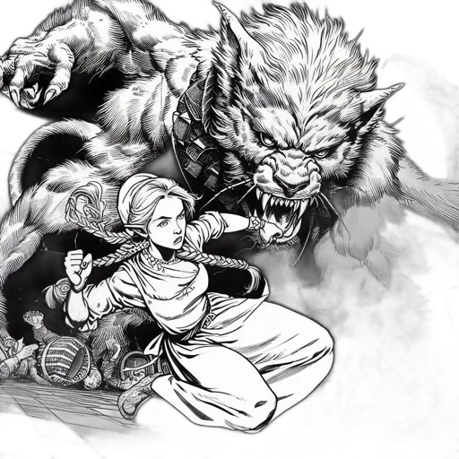 fantasy art, comic book art, concept art, pencil sketch, forest, fire, dramatic, outdoor transparent PNG cut-out