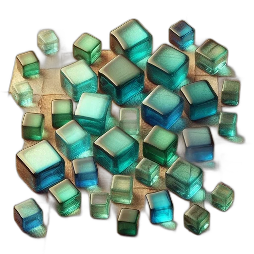 jewelry, furniture, crown, 3d render, blue, green, earth tones, pastel transparent PNG cut-out