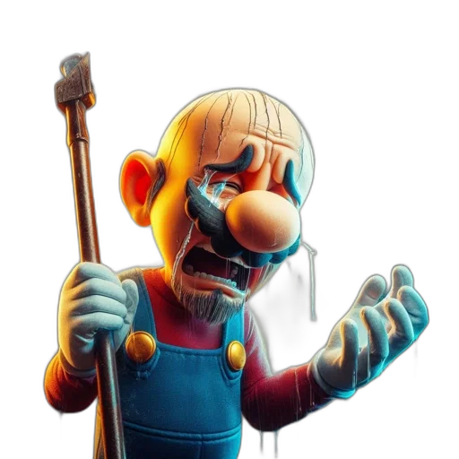 staff, weapon, mask, face, concept art, 3d render, pixel art, cartoon transparent PNG cut-out