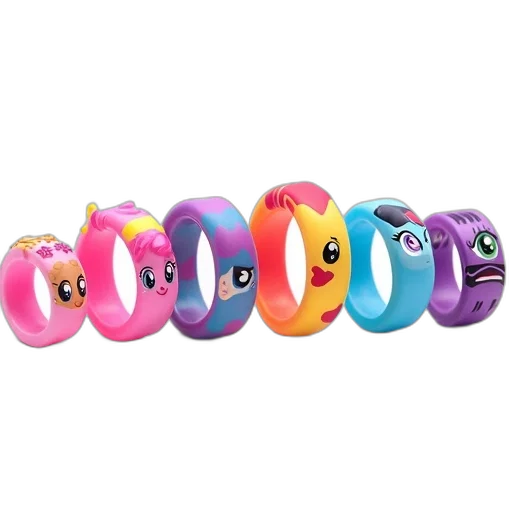 jewelry, 3d render, neon, colorful, collection, whimsical, little, pony-themed transparent PNG cut-out