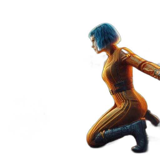 robot, concept art, 3d render, comic book art, cyberpunk, outer space, futuristic, cityscape transparent PNG cut-out