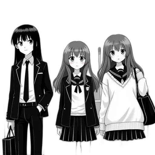 staff, dress, anime, cartoon, concept art, pixel art, monochrome, dark transparent PNG cut-out