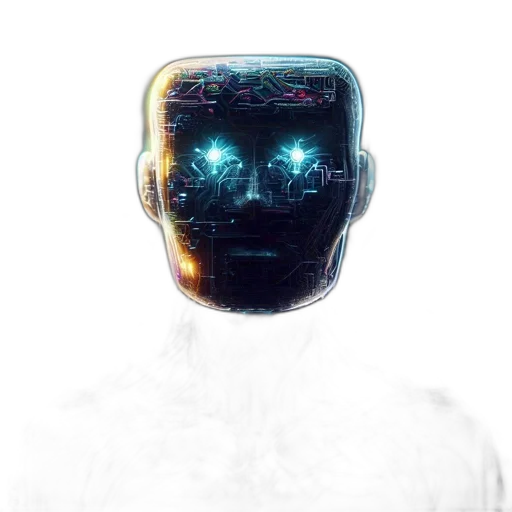 robot, mask, face, creature, cyberpunk, 3d render, vaporwave, concept art transparent PNG cut-out