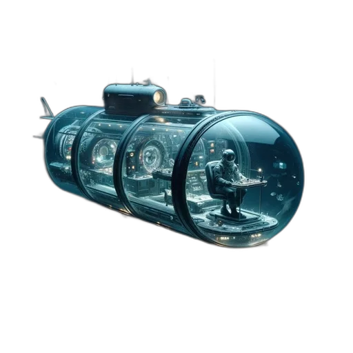 weapon, car, robot, bottle, concept art, 3d render, cyberpunk, underwater transparent PNG cut-out