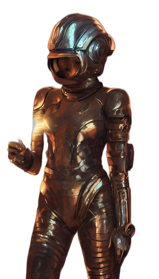 robot, dress, staff, mask transparent PNG cut-out