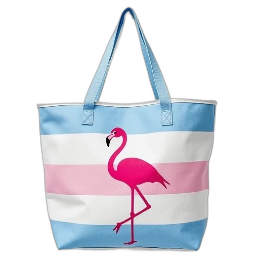 vaporwave, pastel, white, pink, blue, striped, beach, bag transparent PNG cut-out