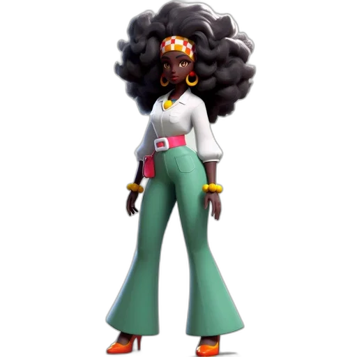 staff, hair, concept art, 3d render, pixel art, cartoon, neon, dark transparent PNG cut-out