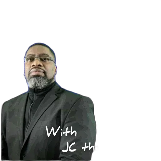 staff, wake, administrator, poster, featuring, man, suit, blue transparent PNG cut-out
