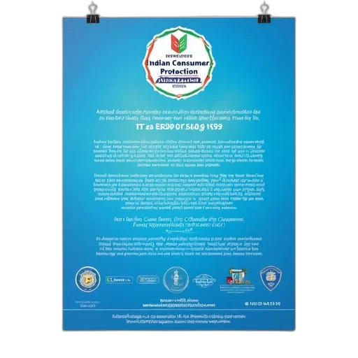 flyer, blue, background, featuring, logo, indian, consumers, protection transparent PNG cut-out