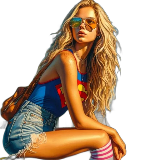 dress, face, photorealistic, oil painting, cartoon, fantasy art, neon, colorful transparent PNG cut-out