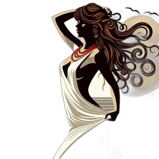 dress, hair, jewelry, fantasy art, concept art, comic book art, pixel art, earth tones transparent PNG cut-out